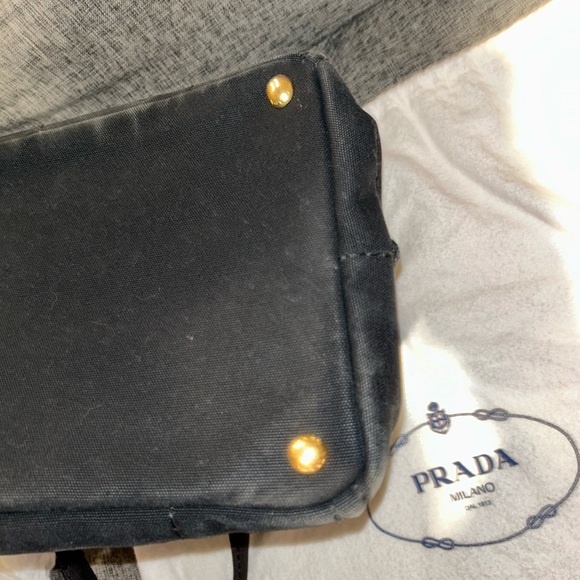 PRADA Canapa Canvas Tote Bag Black - Picture 3 of 14